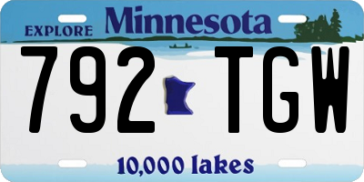 MN license plate 792TGW