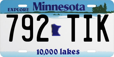 MN license plate 792TIK