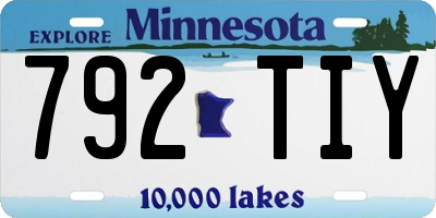 MN license plate 792TIY