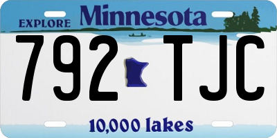 MN license plate 792TJC