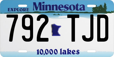 MN license plate 792TJD