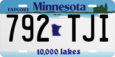 MN license plate 792TJI