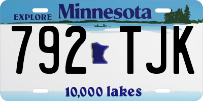 MN license plate 792TJK