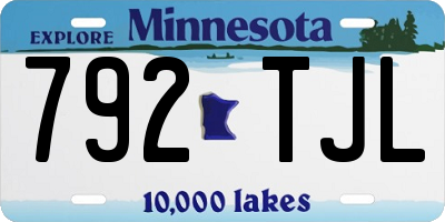 MN license plate 792TJL