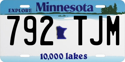 MN license plate 792TJM