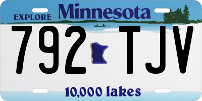 MN license plate 792TJV