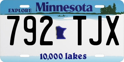 MN license plate 792TJX