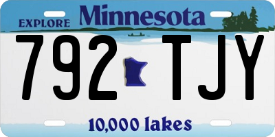 MN license plate 792TJY