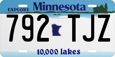 MN license plate 792TJZ