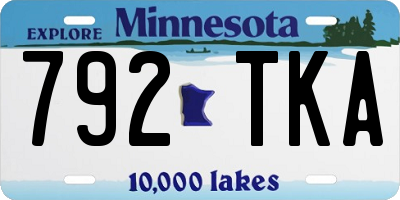 MN license plate 792TKA