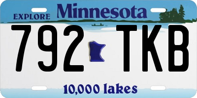 MN license plate 792TKB