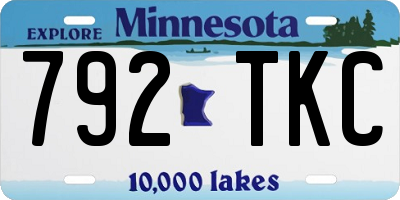 MN license plate 792TKC