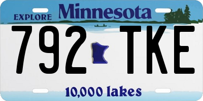 MN license plate 792TKE