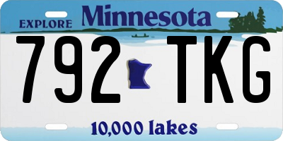 MN license plate 792TKG