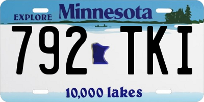 MN license plate 792TKI