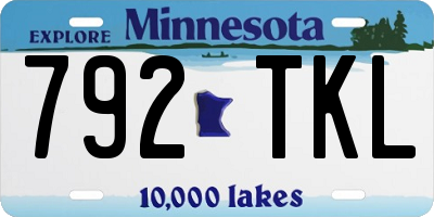 MN license plate 792TKL