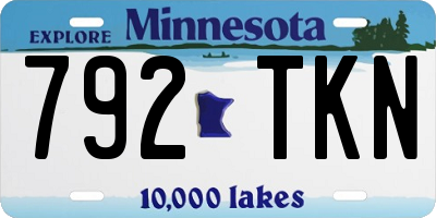 MN license plate 792TKN