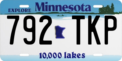 MN license plate 792TKP