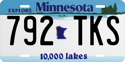 MN license plate 792TKS