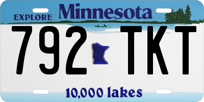 MN license plate 792TKT