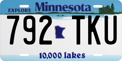 MN license plate 792TKU