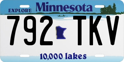 MN license plate 792TKV
