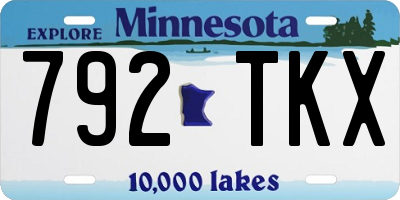 MN license plate 792TKX
