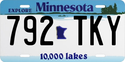 MN license plate 792TKY