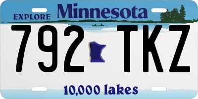 MN license plate 792TKZ