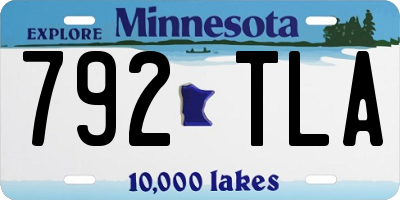 MN license plate 792TLA