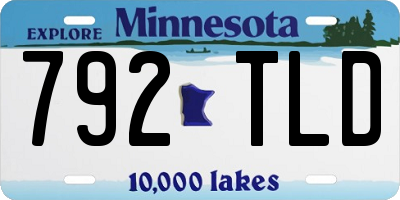 MN license plate 792TLD