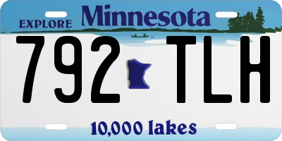 MN license plate 792TLH