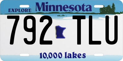 MN license plate 792TLU