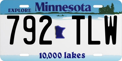 MN license plate 792TLW