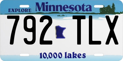 MN license plate 792TLX