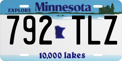 MN license plate 792TLZ