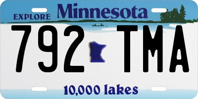 MN license plate 792TMA