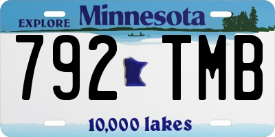 MN license plate 792TMB