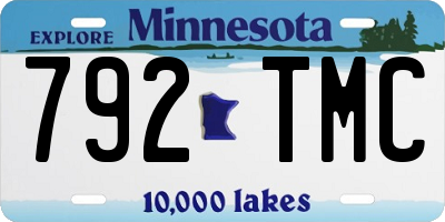 MN license plate 792TMC