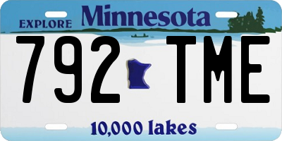 MN license plate 792TME