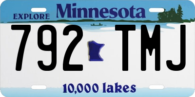 MN license plate 792TMJ