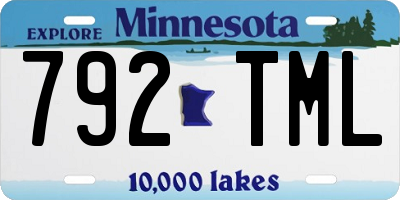 MN license plate 792TML