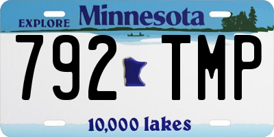 MN license plate 792TMP