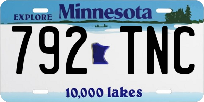 MN license plate 792TNC