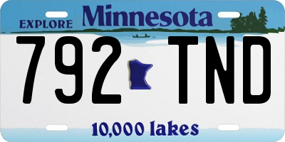 MN license plate 792TND