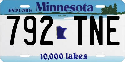 MN license plate 792TNE