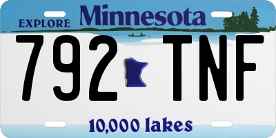 MN license plate 792TNF