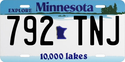MN license plate 792TNJ