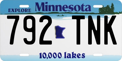 MN license plate 792TNK