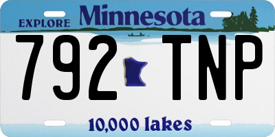 MN license plate 792TNP